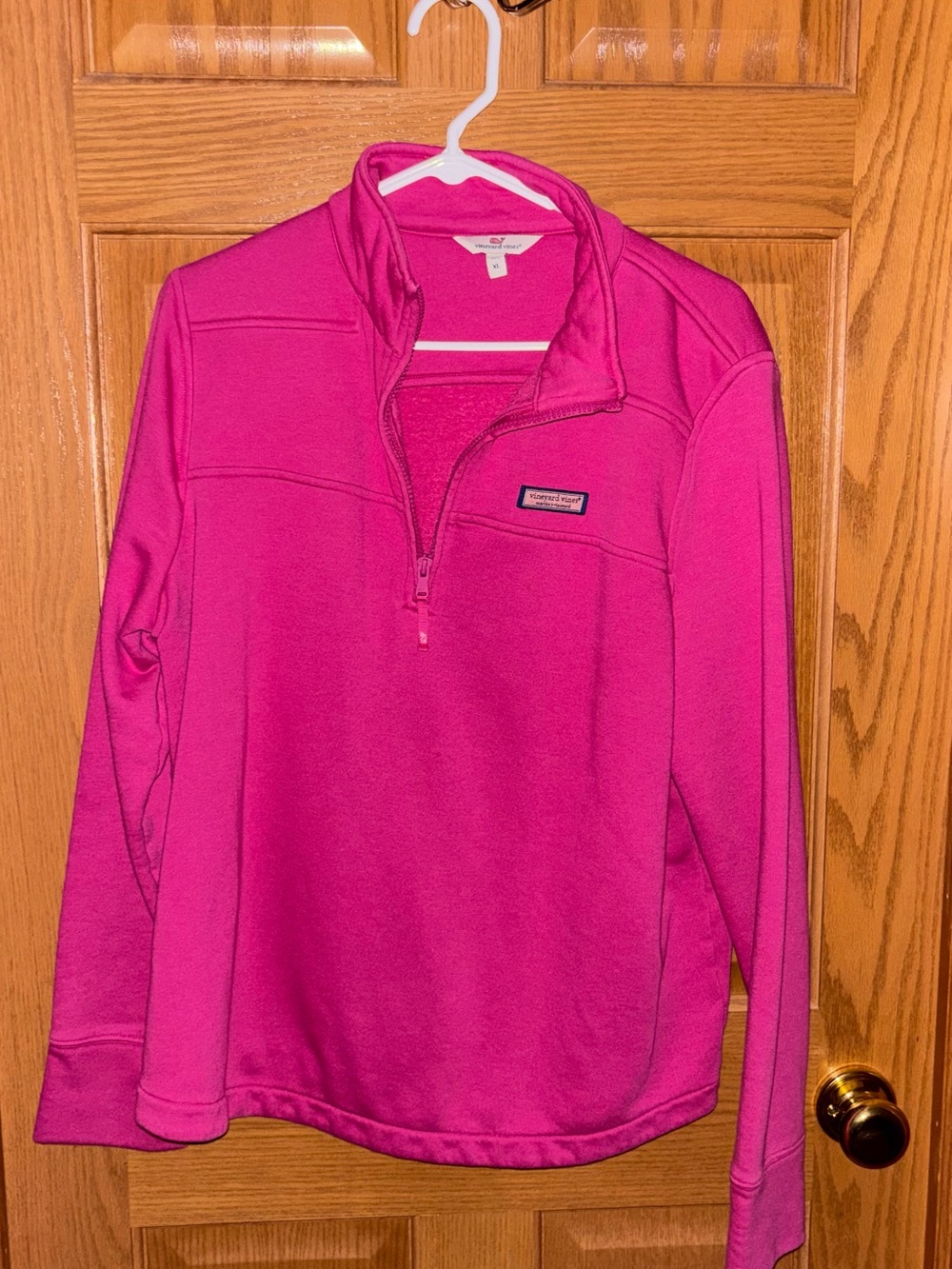 Vineyard Vines Women’s Bright Pink Quarter-Zip Pullover